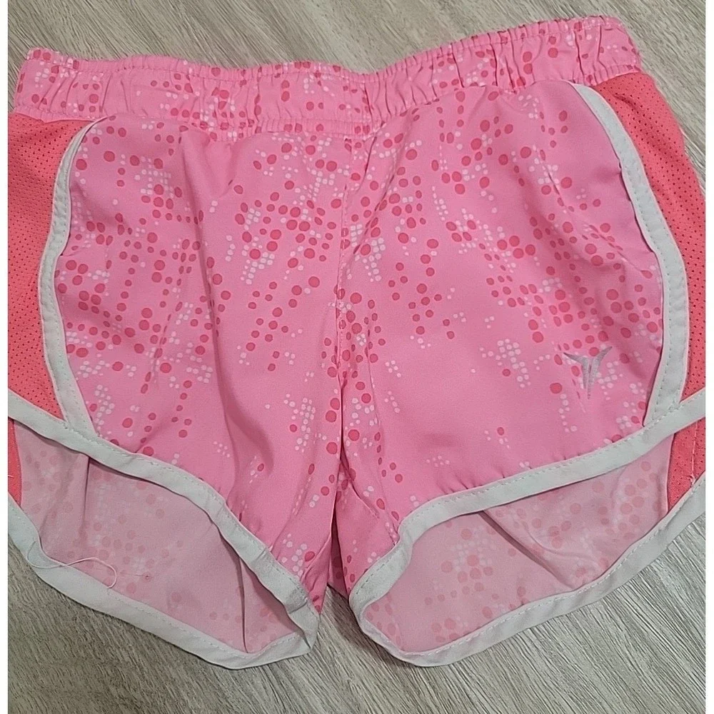 Old Navy Active Girls Pink Dot Go-Dry Running Shorts Size S 6-7